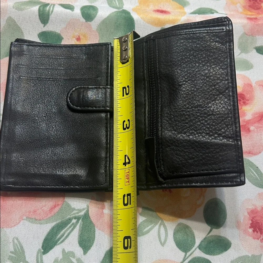 Black Leather Bifold Wallet butter soft broke in